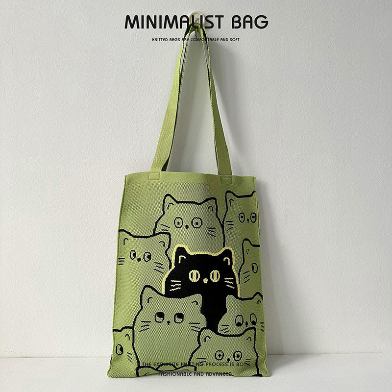 Design Cute Panda Knitted Korean Style Shoulder Bags