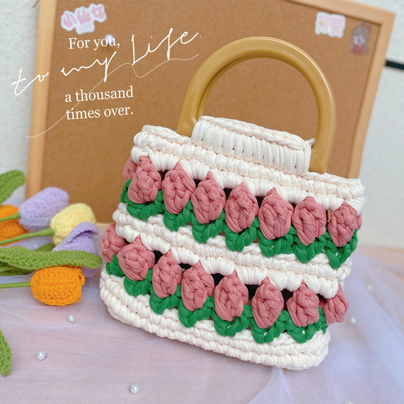 Tulip Hand-woven Strip Thread Material Gifts Handbags