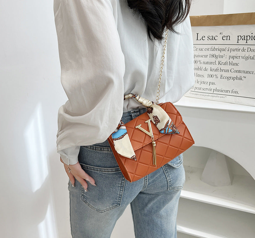Trendy Women's Single Diamond Plaid Embossed Crossbody Bags