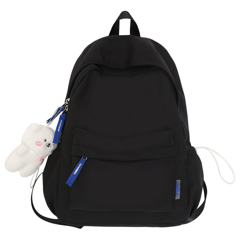 Women's & Men's & Korean Style Solid Color Nylon Backpacks