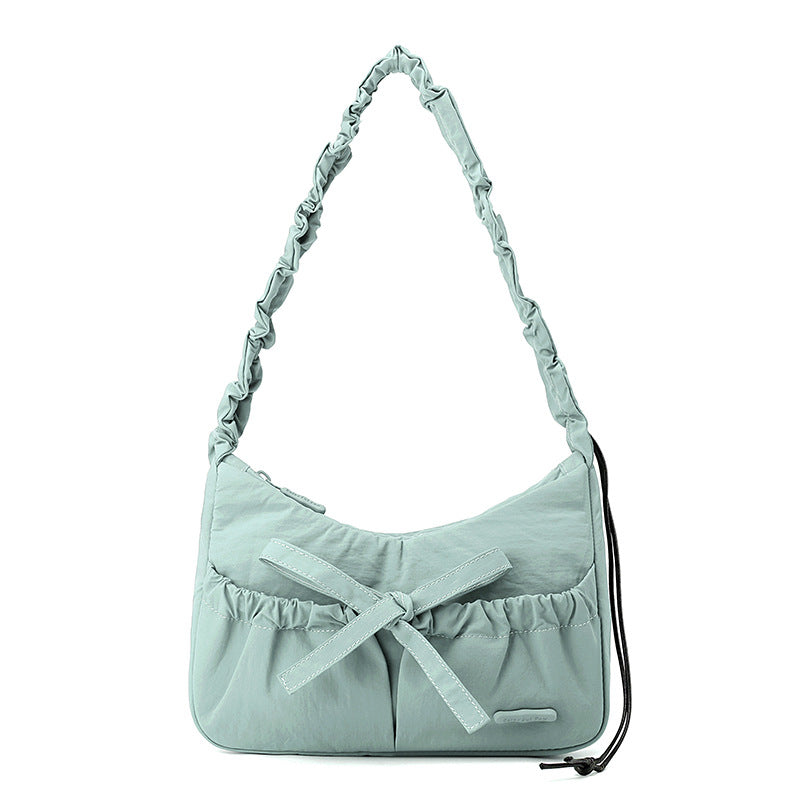 Women's Korean Ballet Style Drawstring Ruffle Bow Shoulder Bags