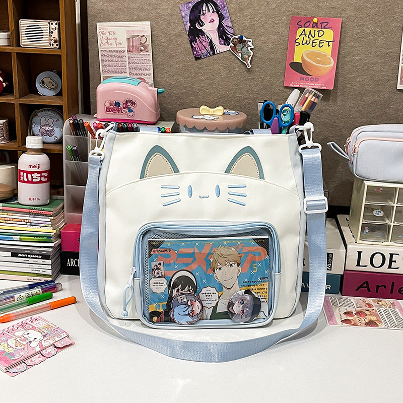 Cat Cartoon Millet Display Sweet Two-dimensional Crossbody Bags