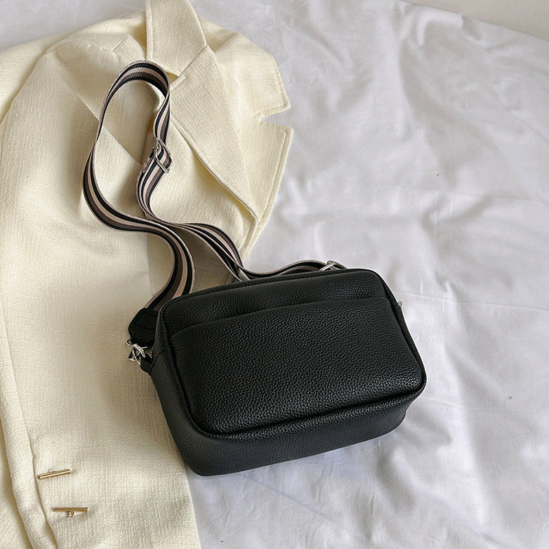 Women's Fashion Solid Color Wide Strap Crossbody Bags