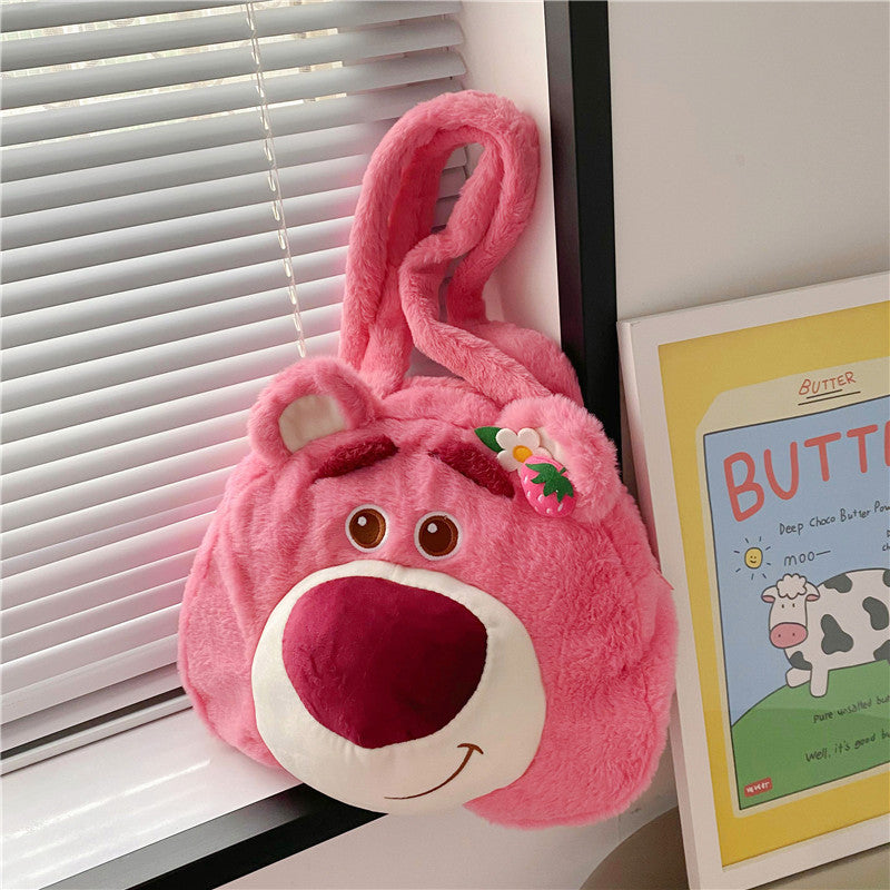 Strawberry Bear Plush Large Capacity Cute Shoulder Bags
