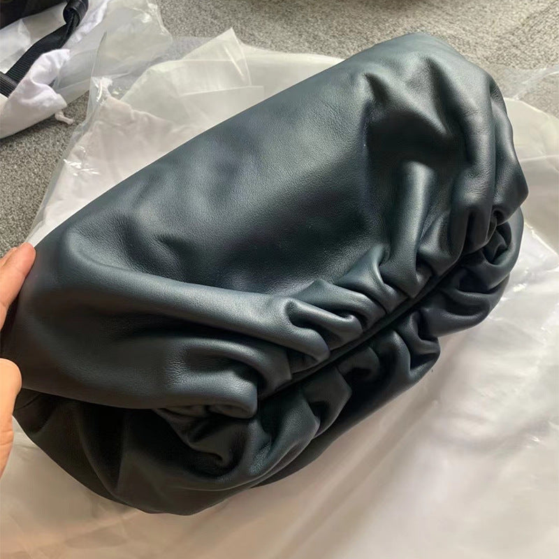 Women's Cloud Soft Leather Cow Dumpling Clutch Shoulder Bags