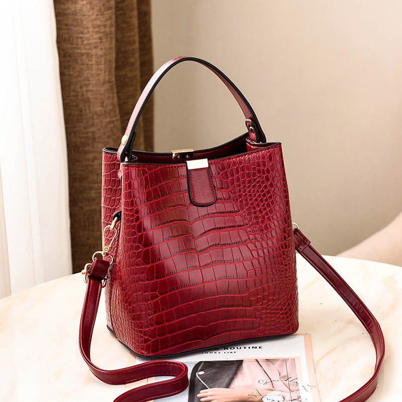 Western Style Crocodile Texture Korean Good Shoulder Bags