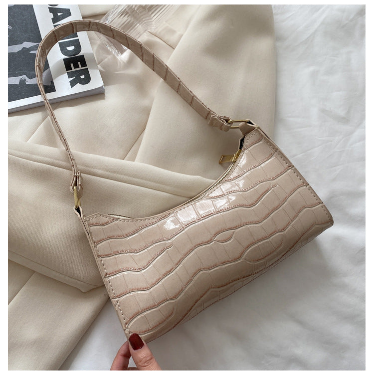 Women's Fashionable Stone Pattern Texture Western Style Leisure Bags