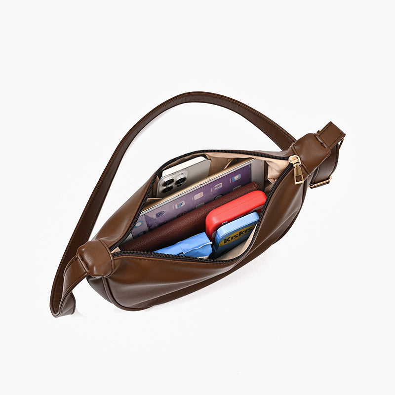 High-grade Soft Leather Dumpling Schoolgirl Minority Crossbody Bags
