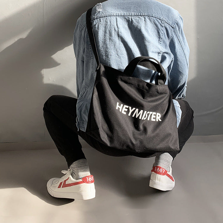 Neutral Canvas Street Large Capacity Leisure Shoulder Bags