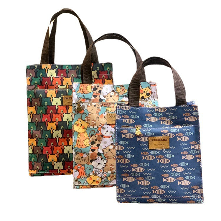 Korean Style Waterproof Lunch Box Commuter Make-up File Handbags