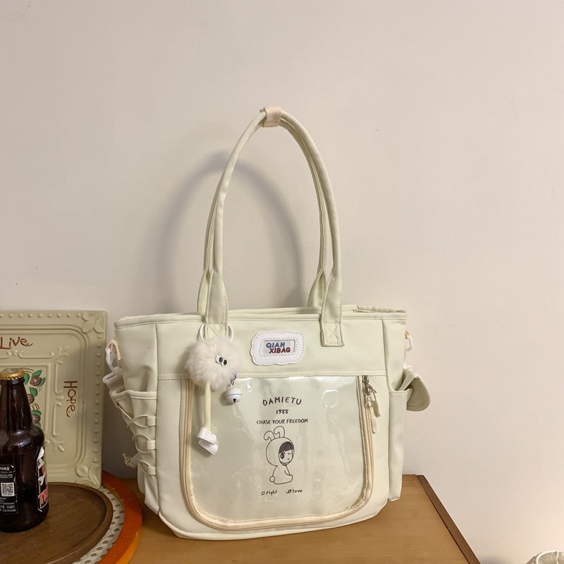 Transparent Female Portable Cartoon Large Capacity Crossbody Bags
