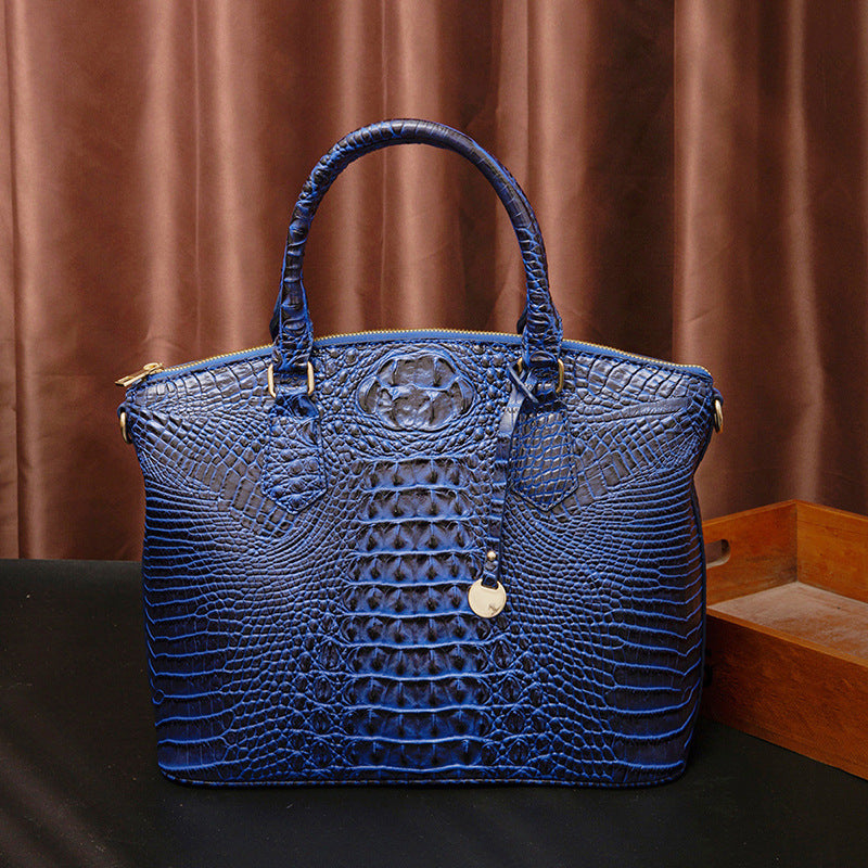 Women's Portable Retro Crocodile Pattern Brahmin Crossbody Bags