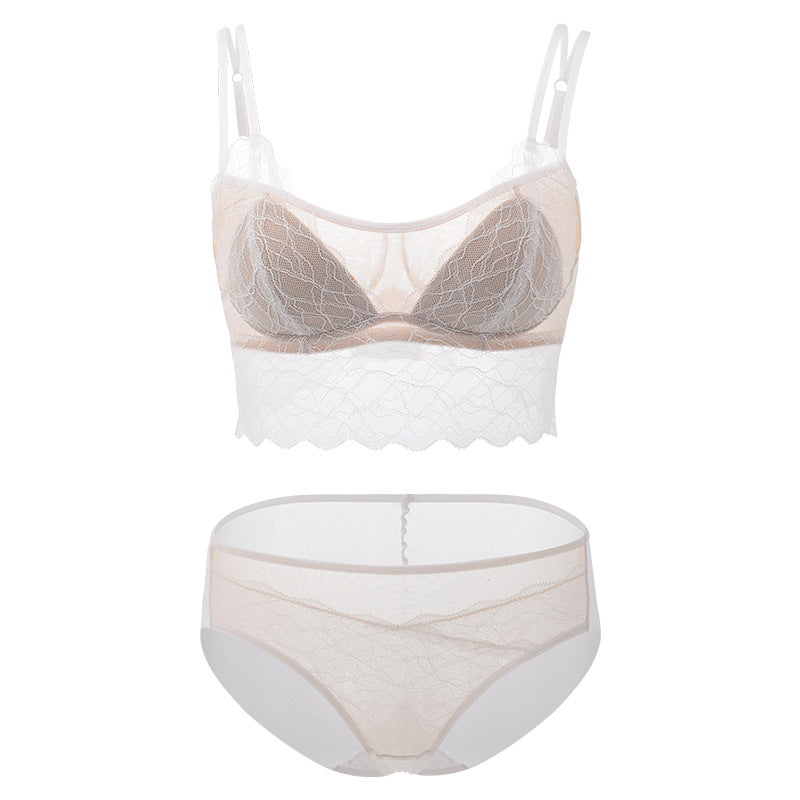 Color Lace Beauty Back Suit Mulberry Lingerie Sets