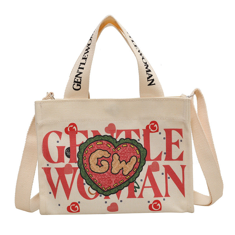 New Thailand Color Letter Printing Canvas Shoulder Bags