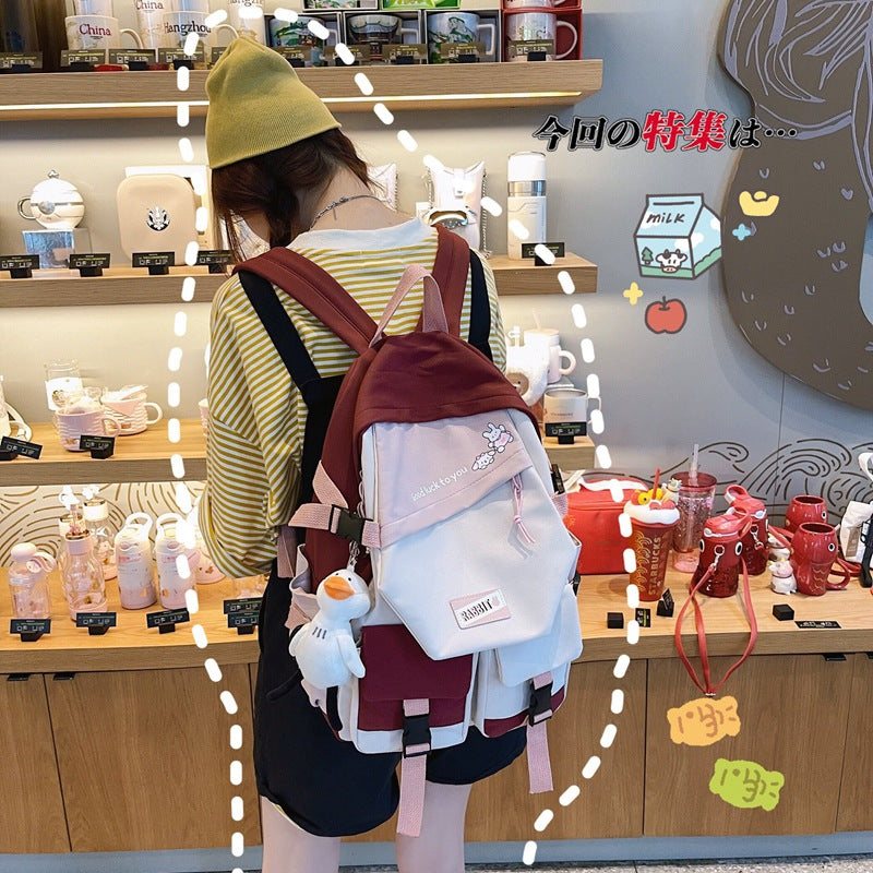 Summer Nylon Contrast Color Fashion Street Backpacks