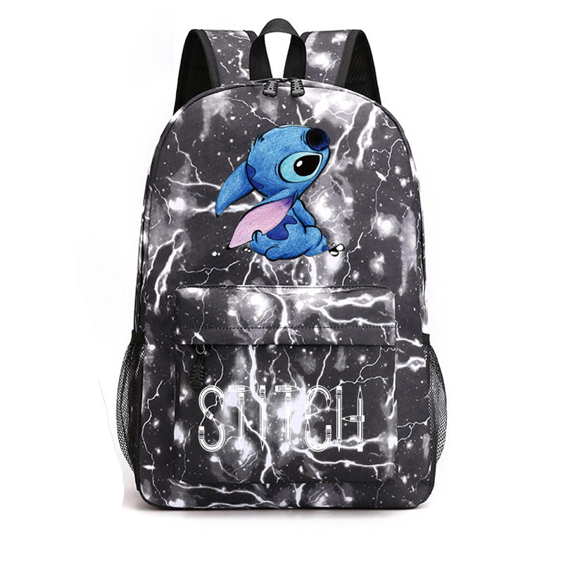 Stitch Black Starry Sky Large Capacity Backpacks