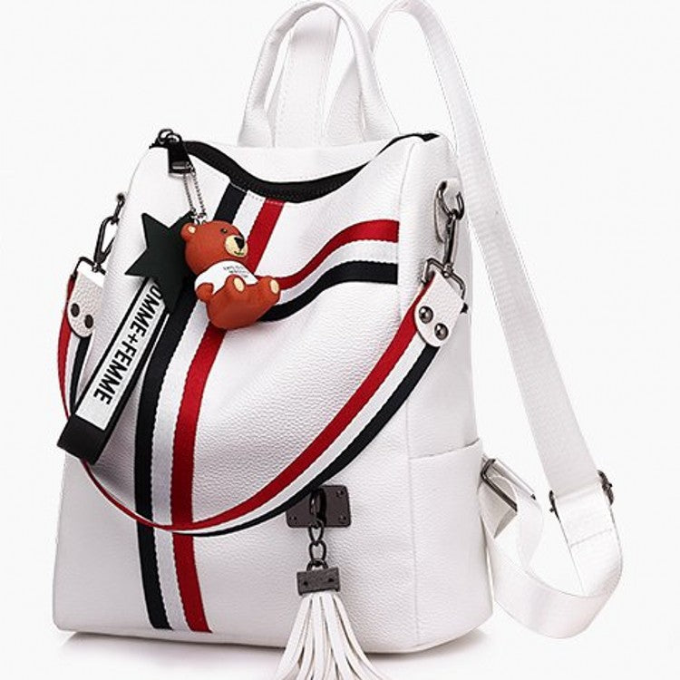 Women's Pretty Attractive Ribbon Pendant Bear Backpacks