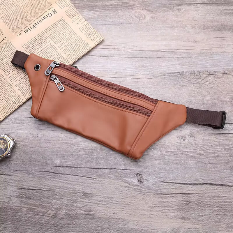 Men's Leather Pocket Multifunctional Waterproof Cell Business Men's Waist Packs