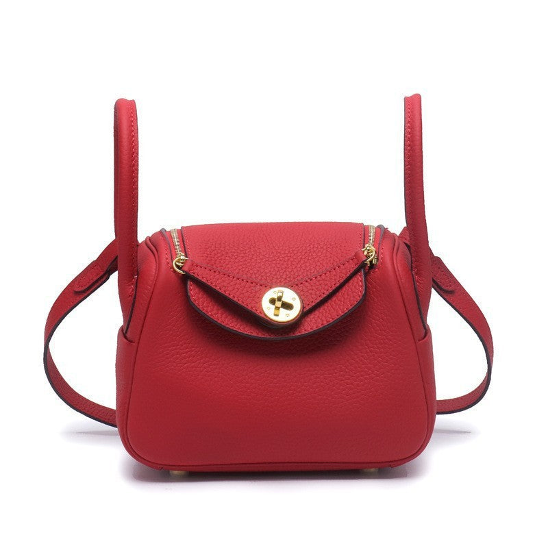 Layer Cowhide Lychee Pattern Lindy Doctor Genuine Shoulder Bags