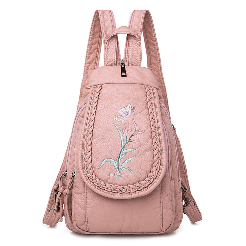 Women's Multifunctional Washed Soft Leather Korean Bags