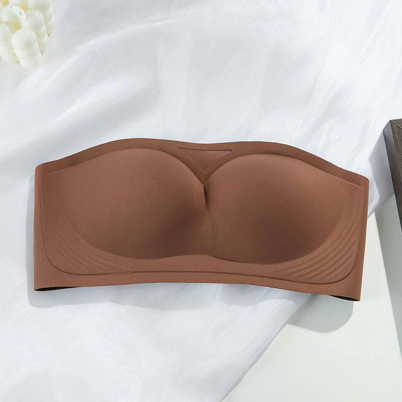 Women's One Piece Strapless Underwear Push Up Small Chest Tube Everyday Bras