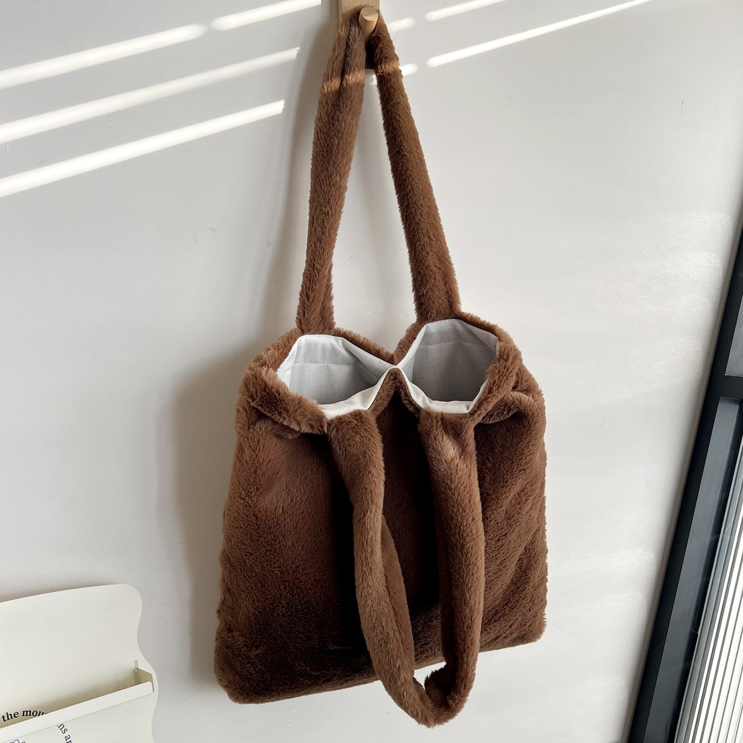 Women's Plush Fur Portable Large Capacity Furry Shoulder Bags