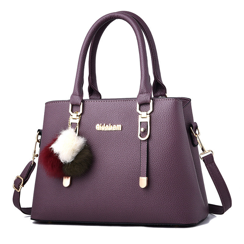 Women's Fashion Large Capacity Fur Ball Shoulder Bags