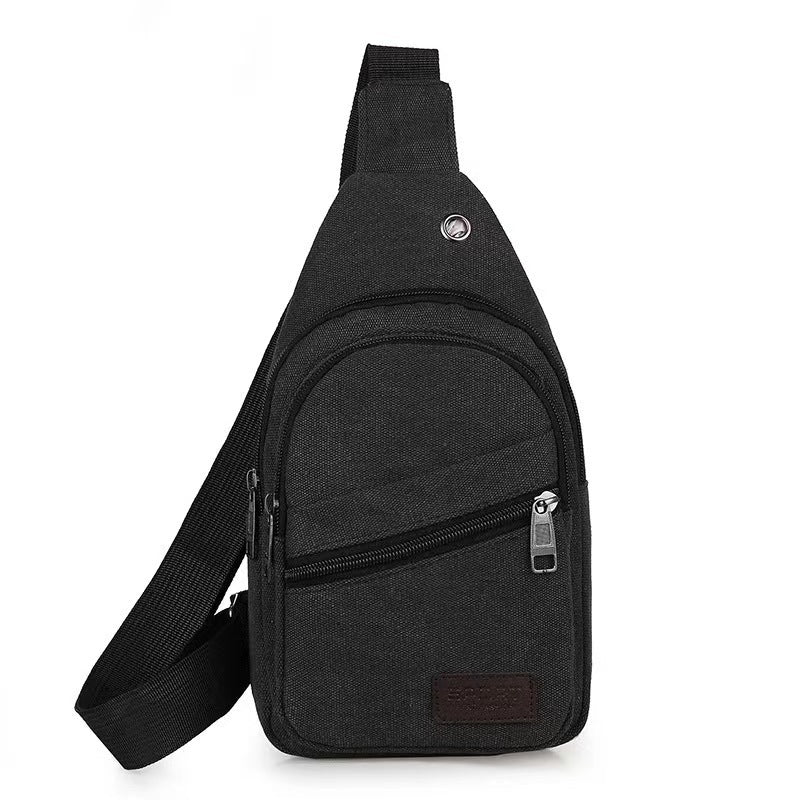 Men's Canvas Diagonal Large Capacity Fashion Korean Men's Chest Bags