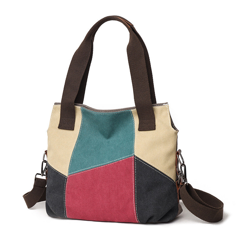 Women's Canvas Fashionable Simple Retro Large Capacity Shoulder Bags