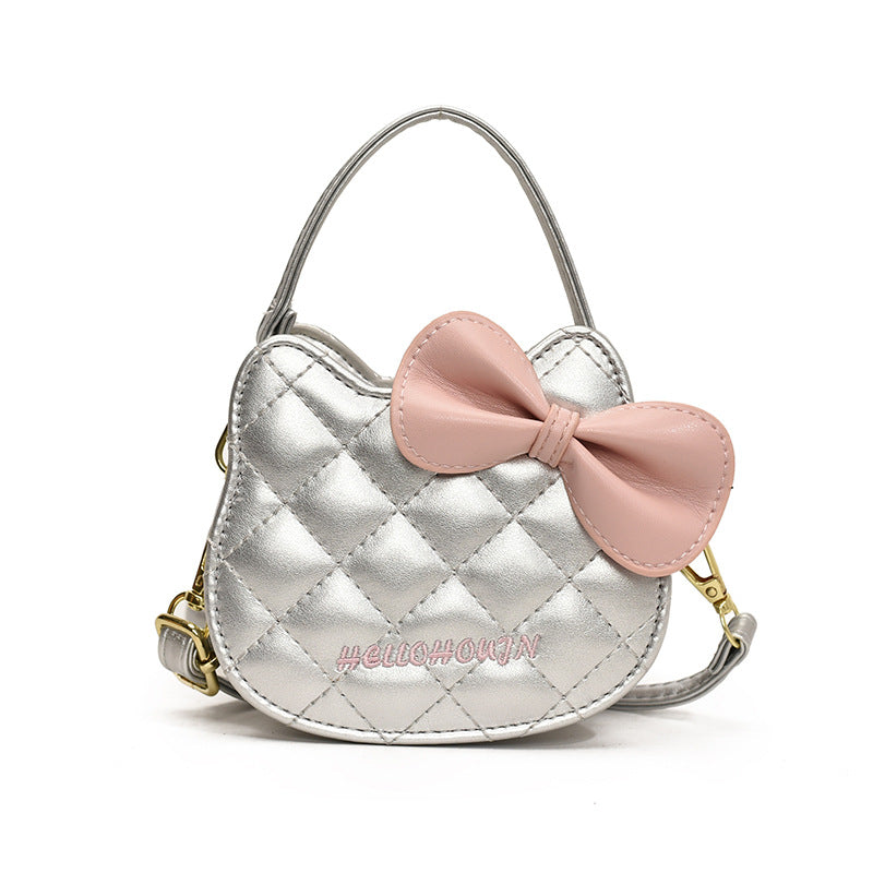 Children's Kitten Head Western Style Rhombus Sweet Women's Shoulder Bag