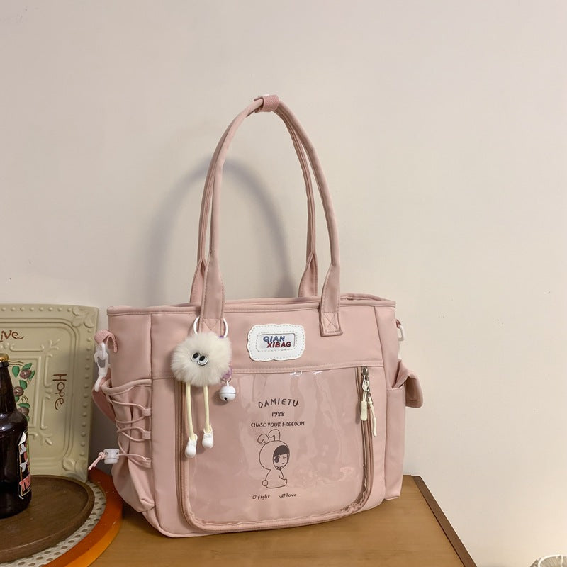 Transparent Female Portable Cartoon Large Capacity Crossbody Bags