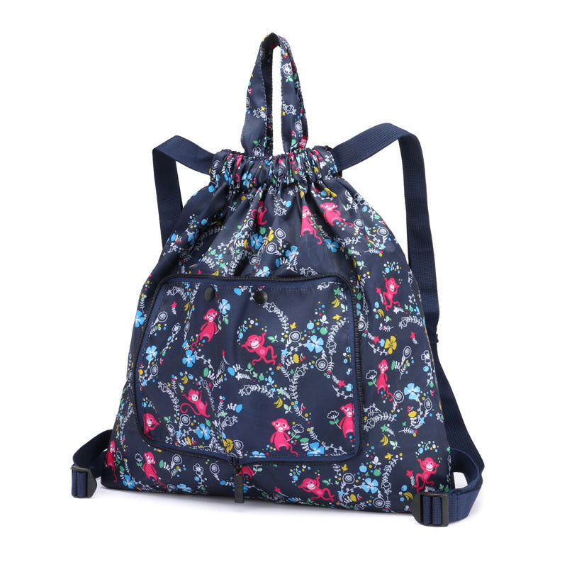 Women's Drawstring Simple Waterproof Folding Buggy Backpacks