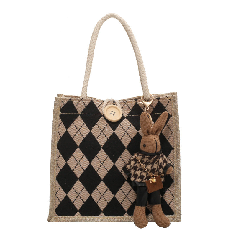 Women's Linen Fashion Out Style Western Lunch Handbags
