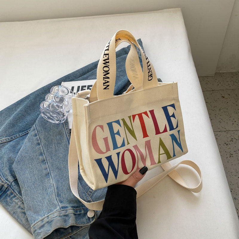 New Thailand Color Letter Printing Canvas Shoulder Bags