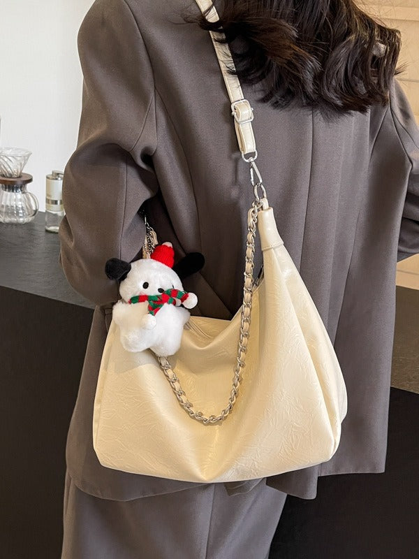 Women's Soft Leather Large Capacity Underarm Chain Crossbody Bags