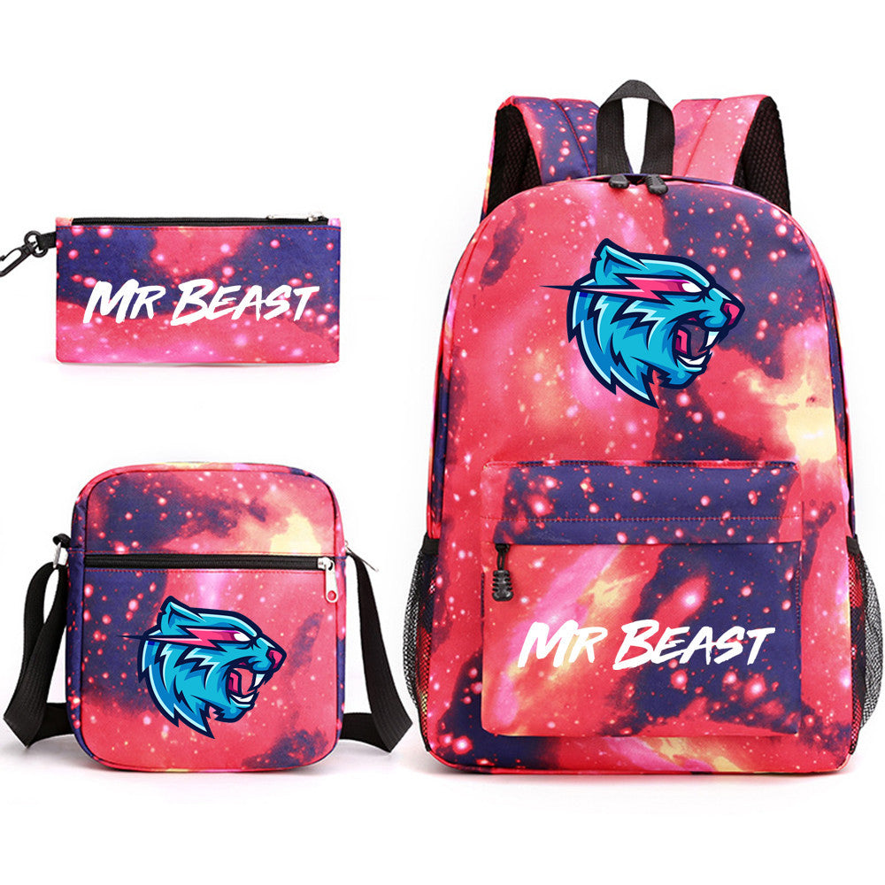 Pretty Durable Three-piece Printed Computer Canvas Backpacks