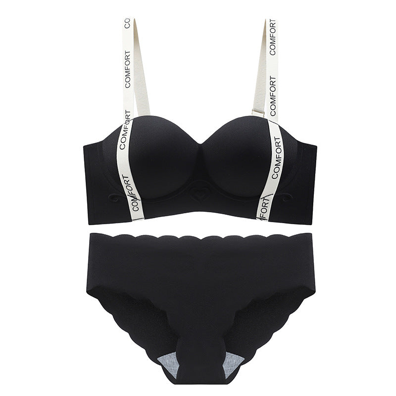 Women's Push Up Big Upper Support Upright Seamless Wireless Lingerie Sets