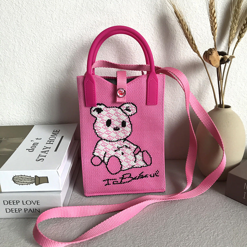 Panda Mobile Knit Personal Leisure Texture Handbags