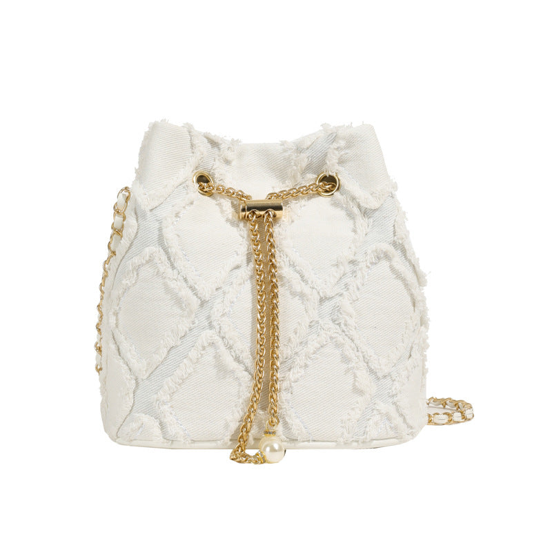 Women's Rhombic Mini Spring Simple Trendy Drawstring Shoulder Bags