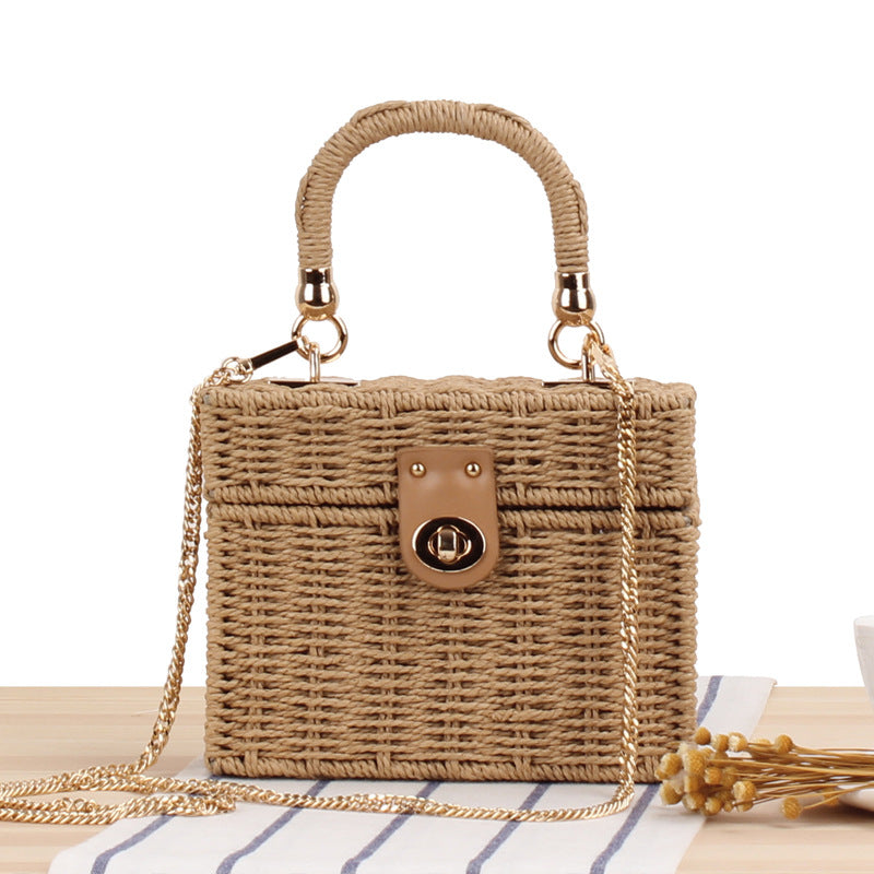 Stylish Classic Style Leisure Woven Box Shoulder Bags