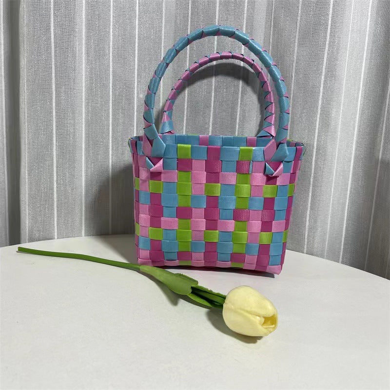 Woven Vegetable Basket Group Building Hand-made Wedding Companion Handbags