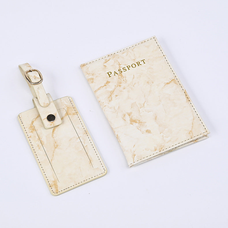 Colorful Marble Passport Cover Boarding Pass Card Holder