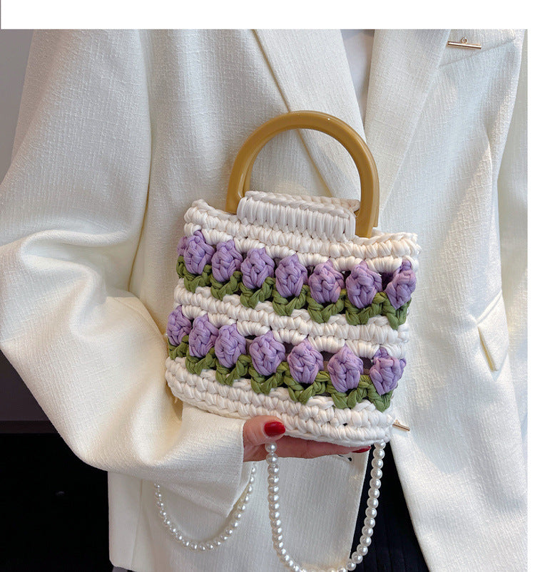 Tulip Hand-woven Strip Thread Material Gifts Handbags