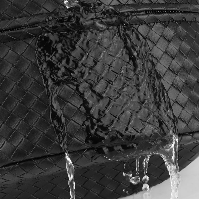 Men's Style Trendy Woven Slanted Black Men's Chest Bags