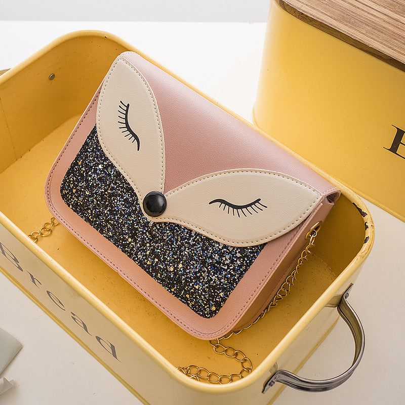Women's Fox Fashion Color Contrast Sequined Shoulder Bags