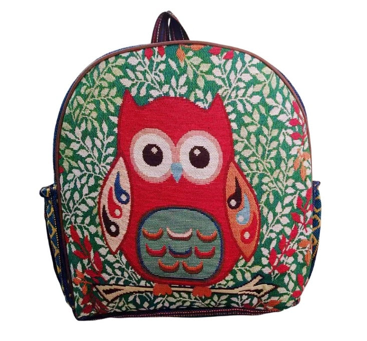 Style Gold Silk Embroidered Elephant National Backpacks