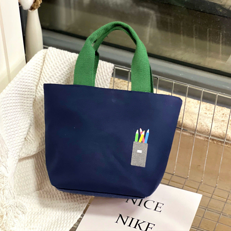 Volume Simple Canvas Lunch Box Hand Handbags