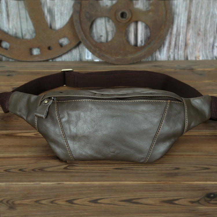 Men's Genuine Cattlehide Leather Surface Running Retro Bags