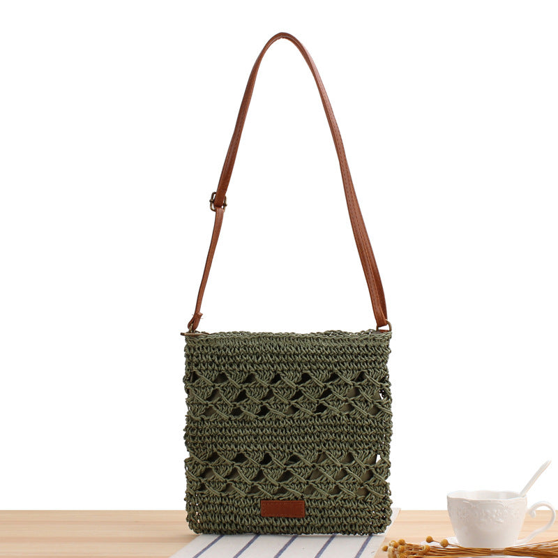 Hollow Woven One Summer Vacation Beach Crossbody Bags
