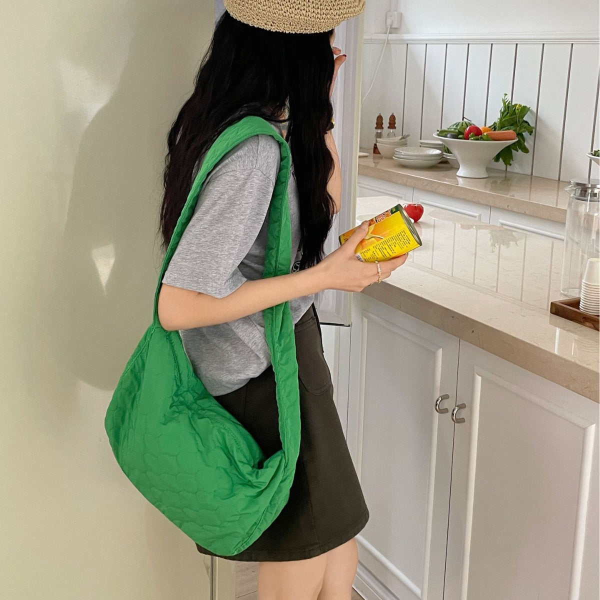 Women's Korean Style Embroidered Plaid Dumpling Pleated Crossbody Bags